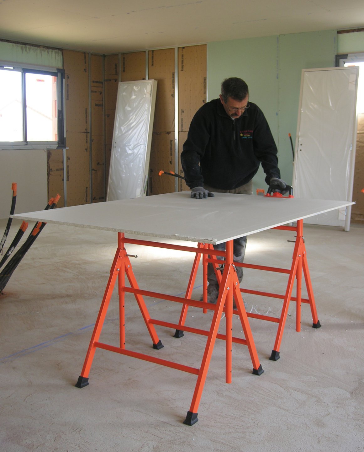 Caballete profesional ajustable, viga de madera 03