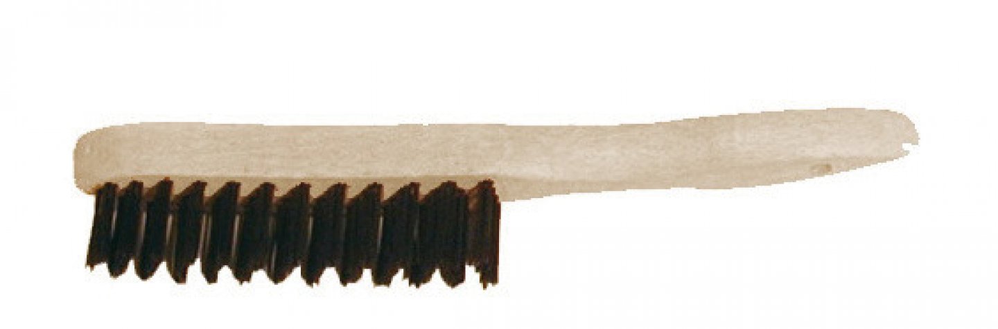 Cepillo de alambre con mango redondo de acero templado negro