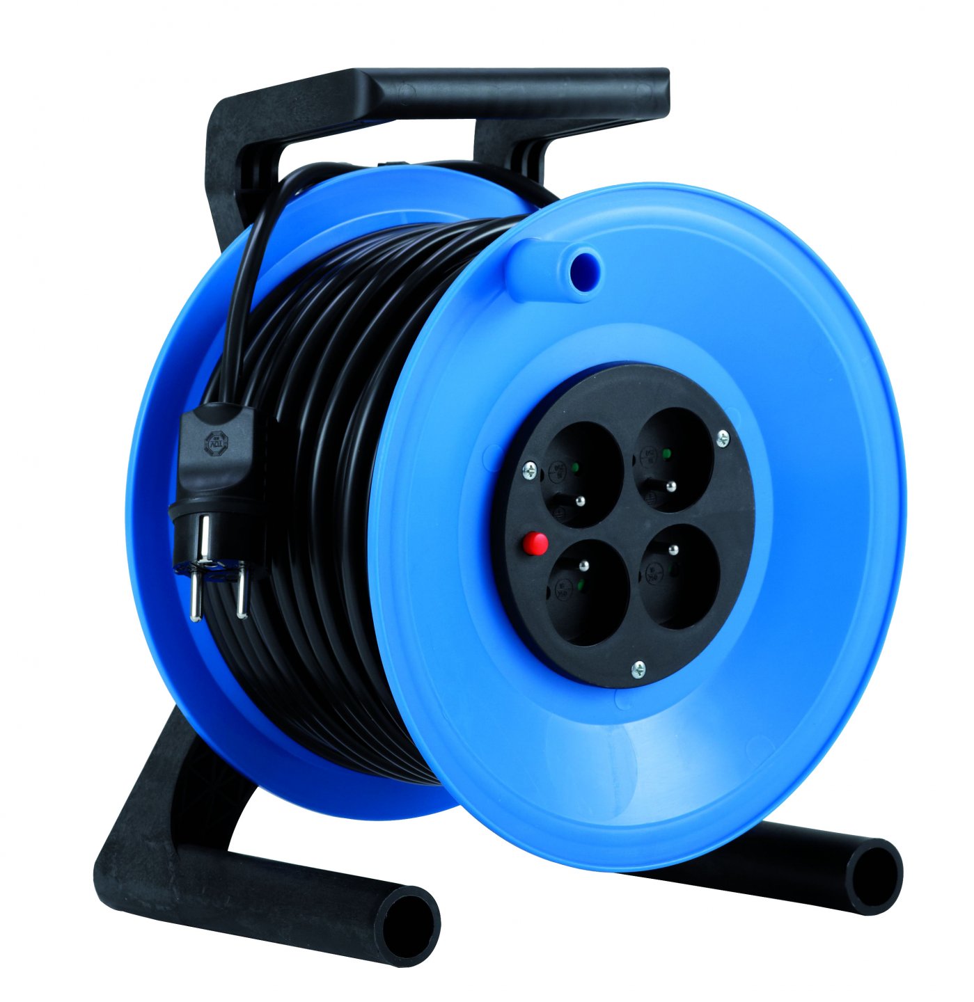 Carrete alargador de cable - 25 m - 4 tomas