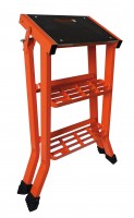Escalerilla plegable aluminio lescabo®  con peldaños de rejilla metálica - 70cm 02