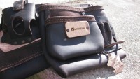 Cinturón portaherramientas con doble bolsa cuero curtido 02