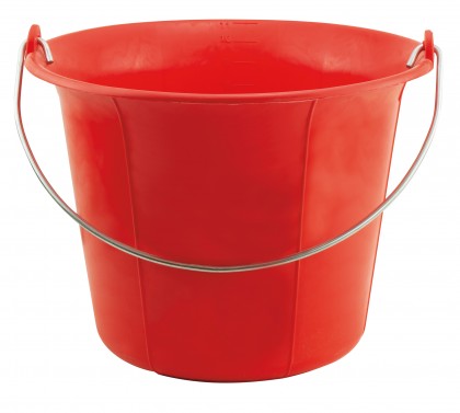 Cubo de plástico rojo
