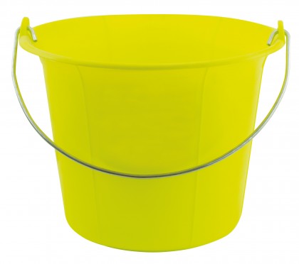 Cubo de plástico amarillo neon