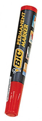Rotulador permanente bic rojo - plástico